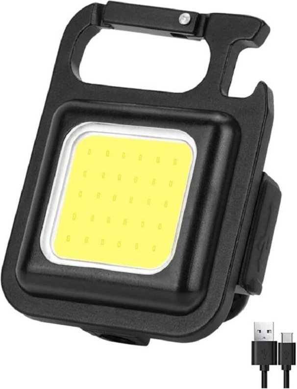 Trade Shop Traesio - Trade Shop - mini tragbare taschenlampe cob wiederaufladbar schlüsselanhänger multifunktions notfal...