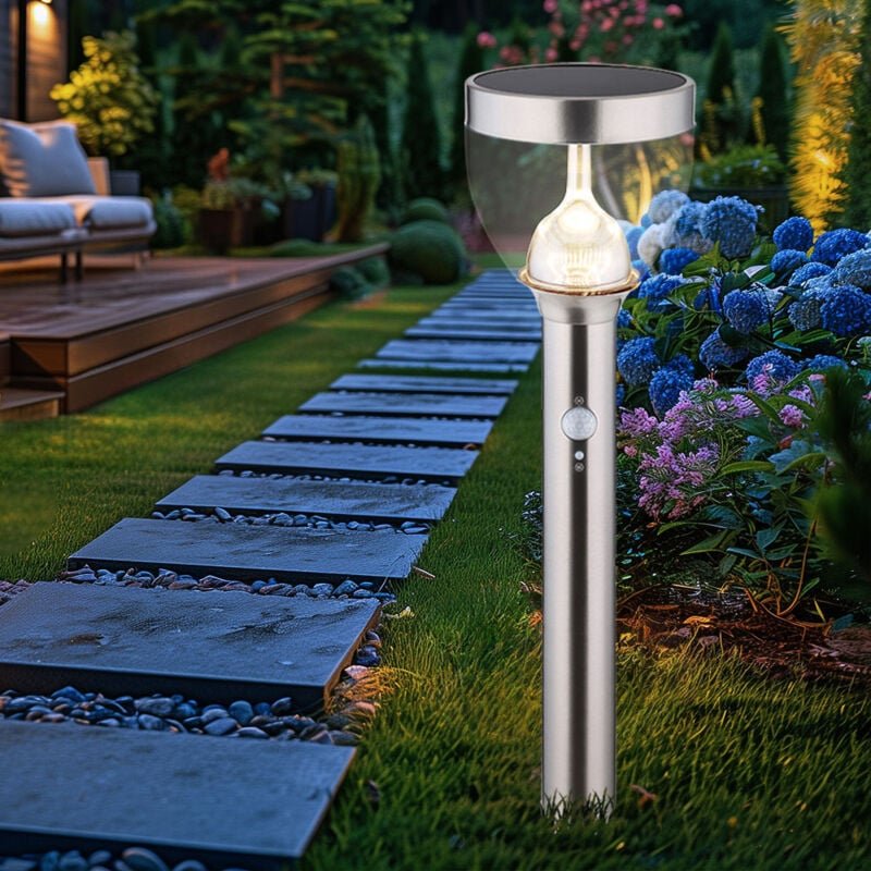 Solar Gartenleuchte Bewegungsmelder Wegleuchte Außen Solar Gartenlampen mit Bewegungsmelder, 2 Stufen Erdspieß, 20x led ...