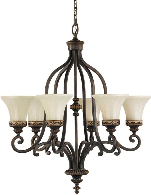 Thumbnail - Elstead - Drawing Room - 6 Leichtes mehrarmiges Kronleuchter-Walnuss-Finish, E27