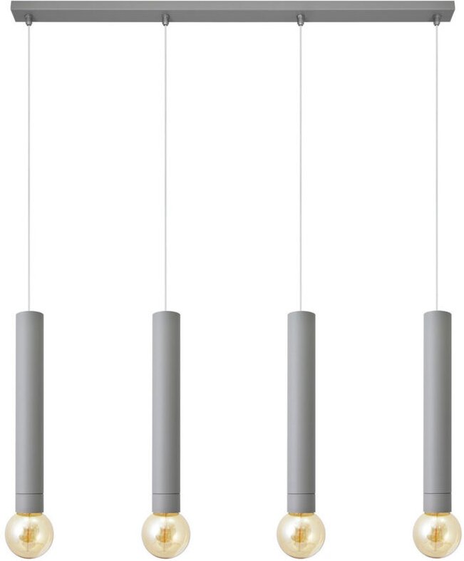 Tuba Straight Bar Pendelleuchte Grau 100cm - Helam