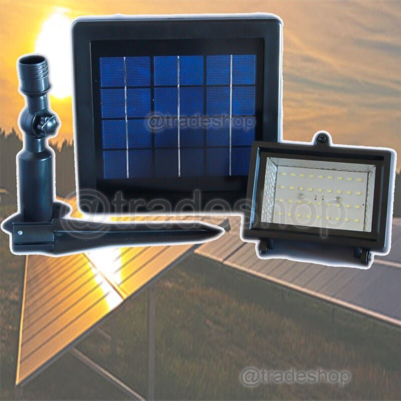 Trade Shop Traesio - Trade Shop - Solarbetriebener Strahler, 36 smd led, Garten, Akku-Panel, Aufladen -