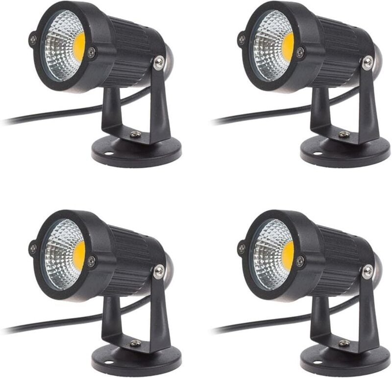 4er-Set 5-W-220-V-COB-LED-Strahler, verstellbare Gartenstrahler, Außenbeleuchtung für Garten und Terrasse