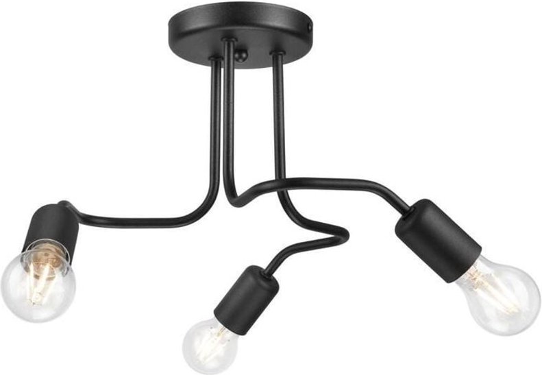 Lamkur Lighting - Lamkur Charlie Flexi Charlie Multi Arm Halbbündige Deckenleuchte Schwarz, 3x E27