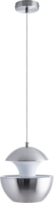 Pendelleuchte Hängelampe Esstischlampe 1,5m Textilkabel Kürzbar Indirektes Licht Alu gebürstet/ Weiß, Ø20 cm - Paco Home