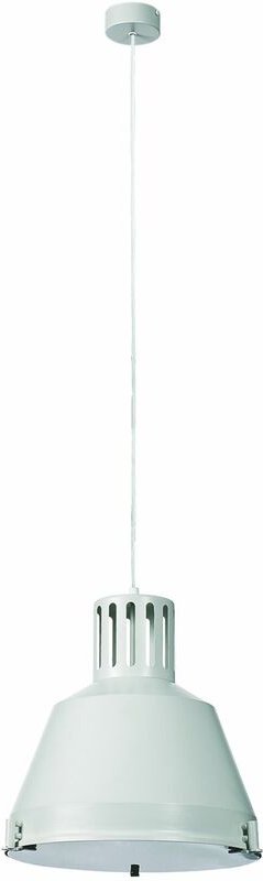 Hängeleuchte E27 Weiß Metall Glas Industrie Design Hängelampe