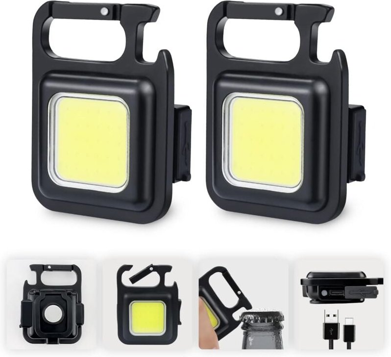 Memkey - x Mini-LED-Arbeitsinspektionsleuchten, wiederaufladbar, 500 Lumen, magnetisch, tragbar, Arbeitsleuchte, kleine ...