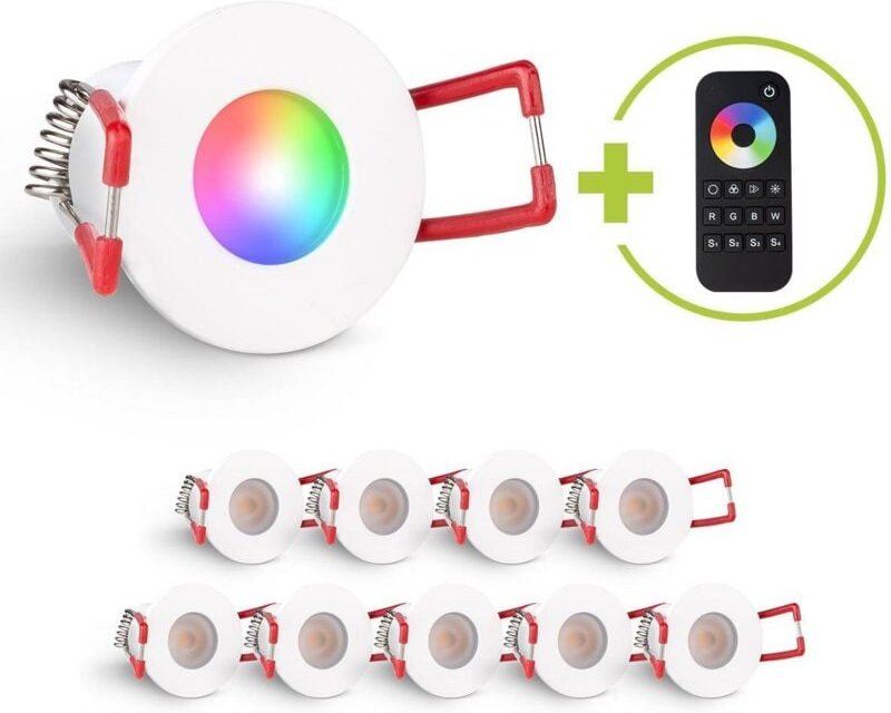 Einbaustrahler Mini Livorno 3W RGBW IP65 - Farbe: weiß - Anzahl: 10x