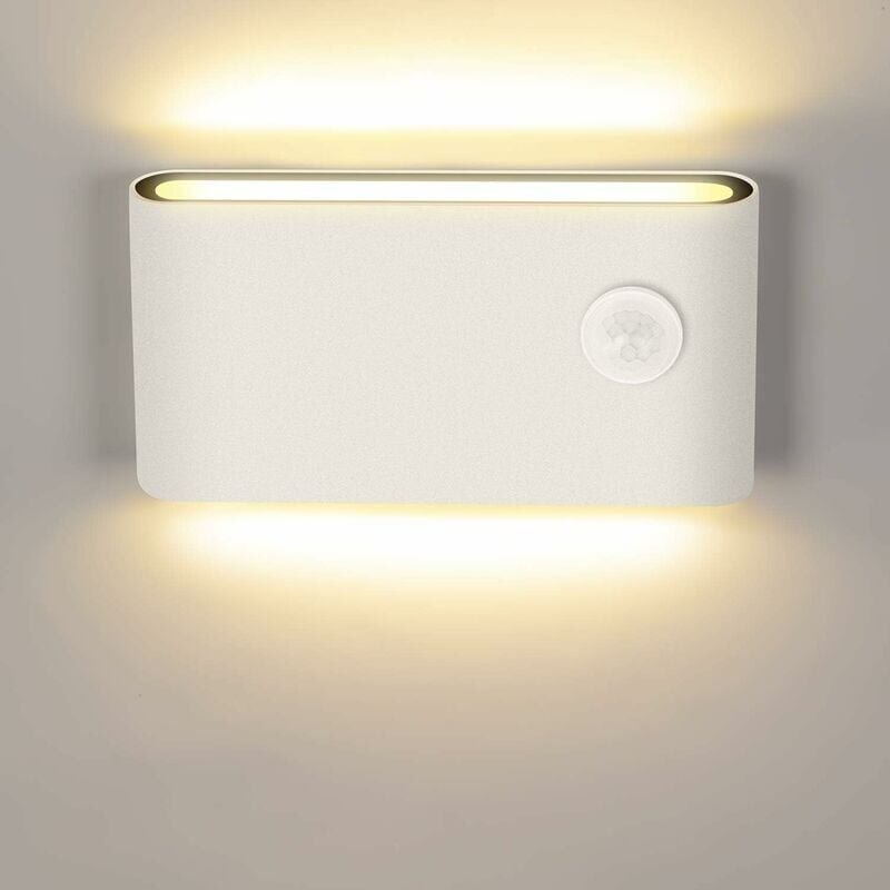 Candyse 12 w LED-Wandleuchte mit Bewegungsmelder, moderne Innen-/Außenwandleuchte, 3000 k Warmweiß, IP65, Induktionswand...