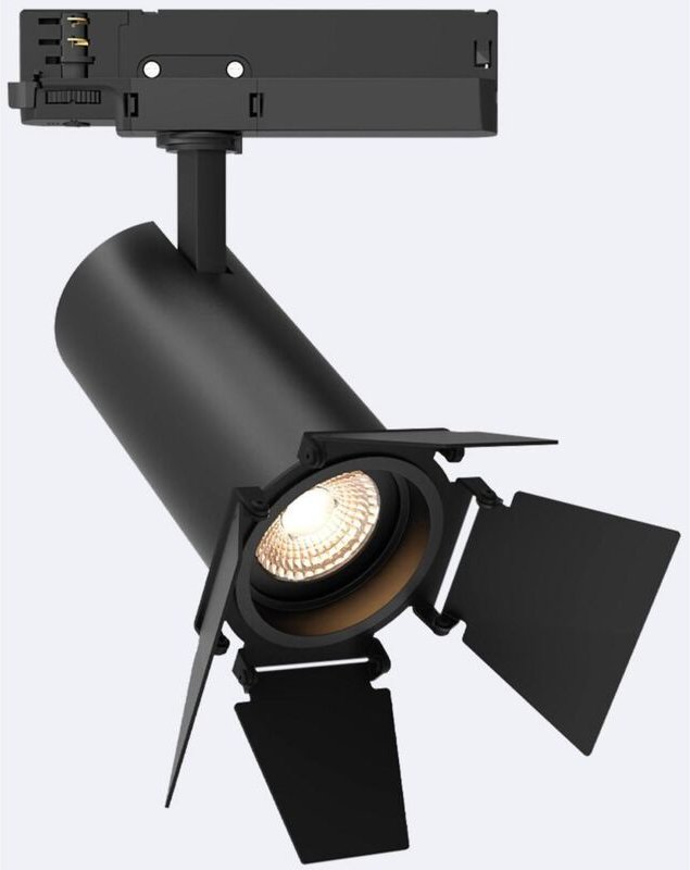 Efectoled - 3-Phasenstromschiene LED-Strahler 40W Fasano Cinema Dimmbar Schwarz 3200K Warmweiß