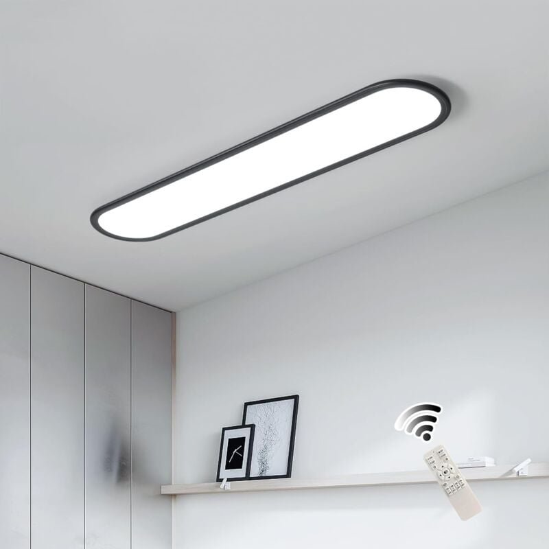 Dimmbare LED-Deckenleuchte, lange deckenlampe mit Fernbedienung, Moderne Ultraschlanke Deckenleuchte für Schlafzimmer, K...