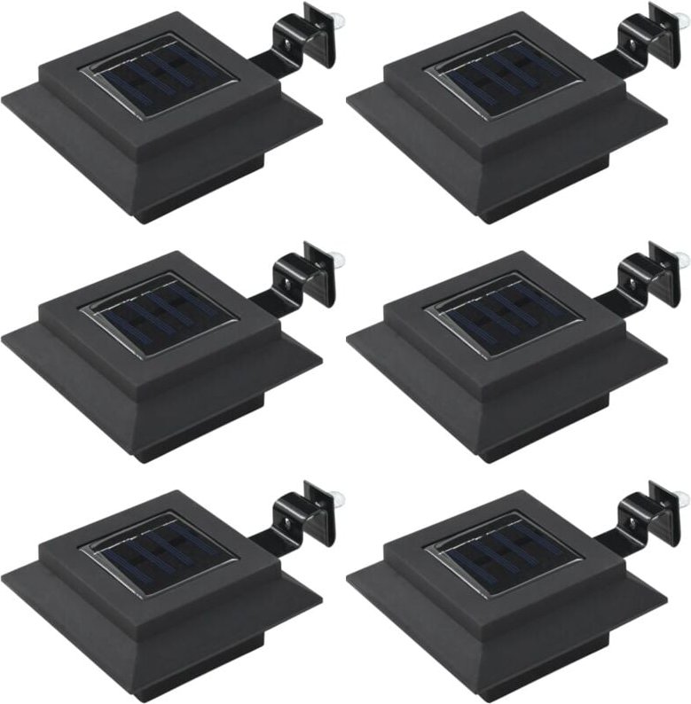 Outdoor Solarleuchten 6 Stück led Quadratisch 12 cm Schwarz Vidaxl