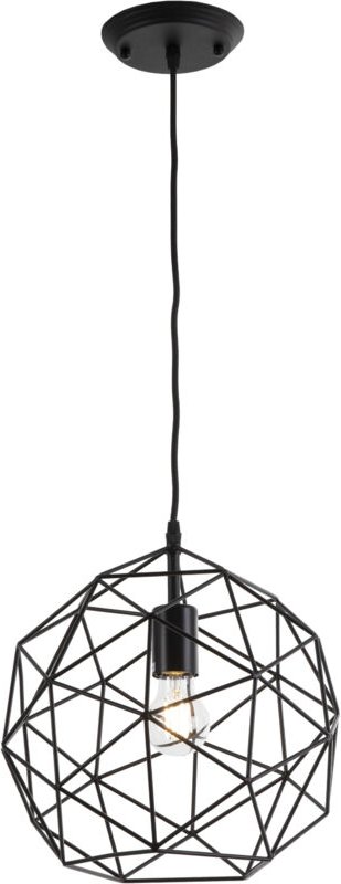 Deckenleuchte 32X32X30 Schwarz Metall Mit Glühbirne