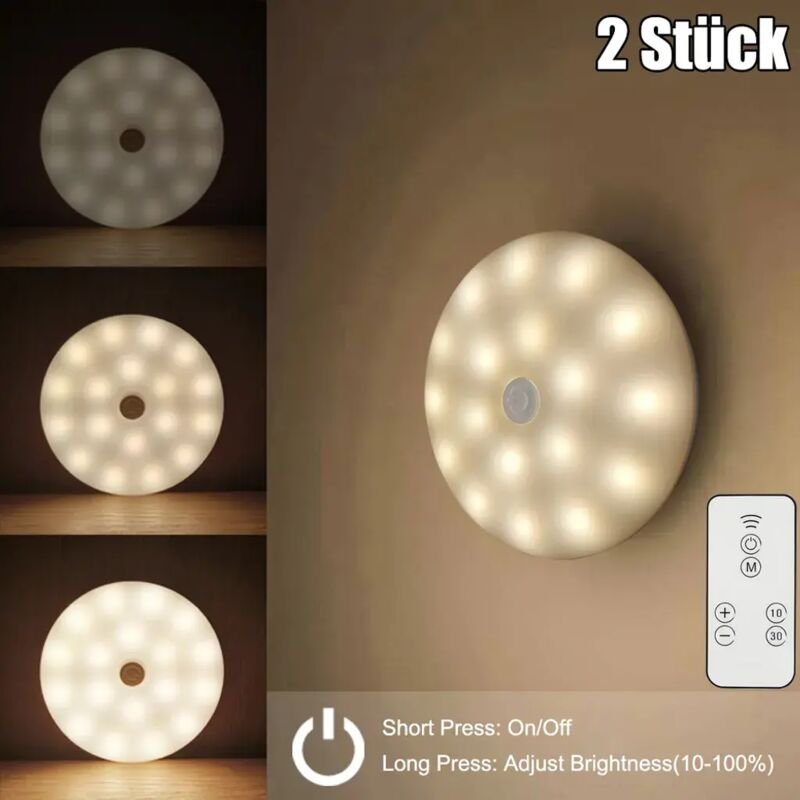 LED-Nachtlichter-Set, batteriebetrieben, mit Baby-Touch-Funktion, dimmbar und mit Fernbedienung, für Flur, Schlafzimmer,...