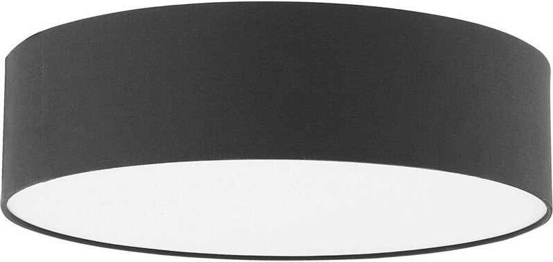 Beliani - Deckenleuchte Schwarz Stoffschirm rund flach ø45 cm Trommelform Moderne Deckenlampe