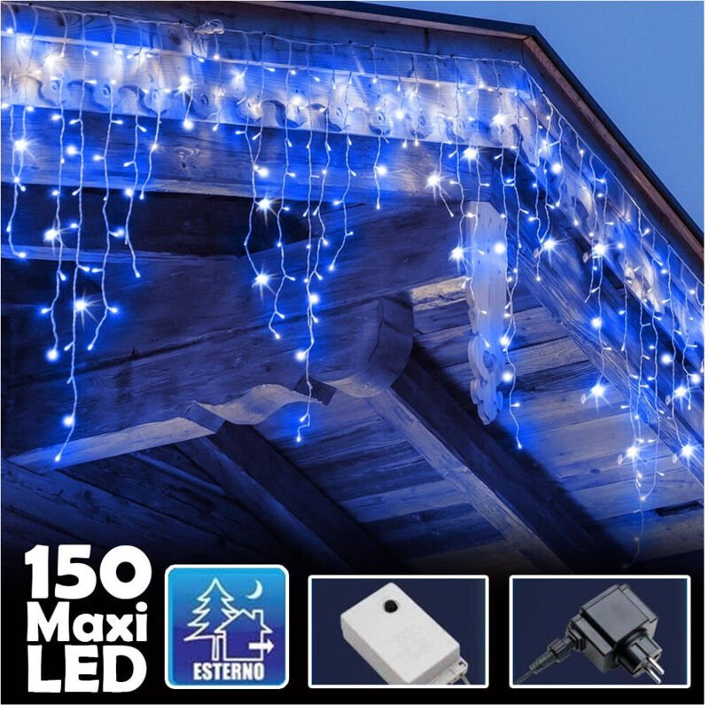 Trade Shop Traesio - Trade Shop - luminosa natalizia 150 leds mit flash luce blue 3MT external -
