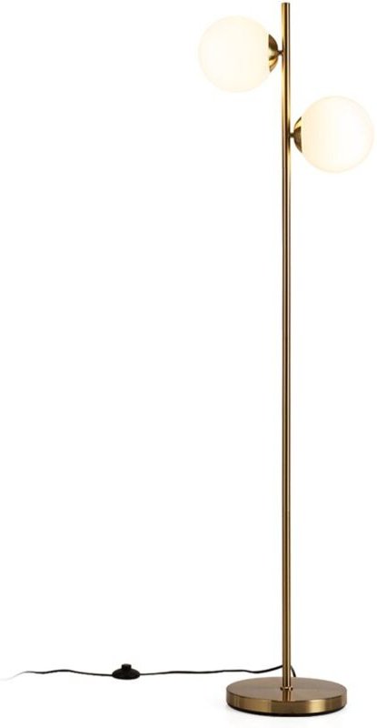 2 flammige stehlampe aus milchglas mit fuschalter