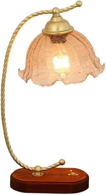 Französische Nachttischlampe aus Glas im Vintage-Stil für Schlafzimmer und Arbeitszimmer, dreifarbige Dimmfunktion in We...