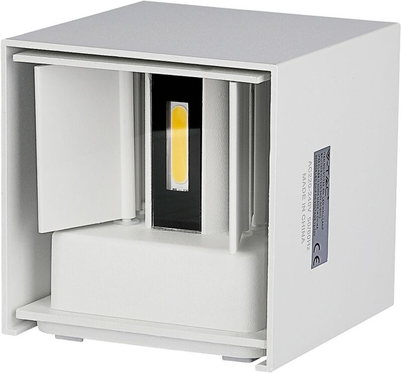 V-tac - Doppelte Led cob 6W IP65 quadratische Wandlampe weiß VT-759 3000K