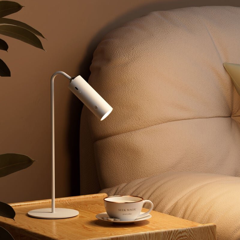 EMKE 5-in-1 Schreibtischlampe Magnetische Tischlampe Weiß 33x12x12 cm Touch-Schalter 3 Farbtemperaturen Type-C 1W Ladean...