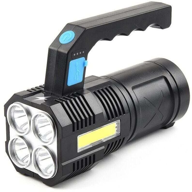 Ultrastarke LED-Taschenlampe, wiederaufladbar, wasserdicht, COB-Arbeitstaschenlampe und 4 Modi, tragbare Notfall-Taschen...
