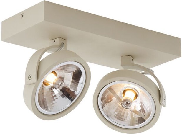 Moderne Deckenleuchte Beige G9 rund schwenk- und neigbar 2-flammig - Go