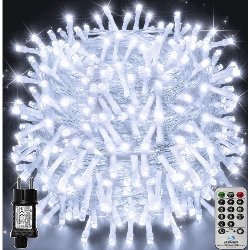 Led Lichterkette 100m 1000LED, Weihnachtslichterkette IP44 Wasserdicht mit Fernbedienung und Timer, 8 Modi, Partydeko fü...