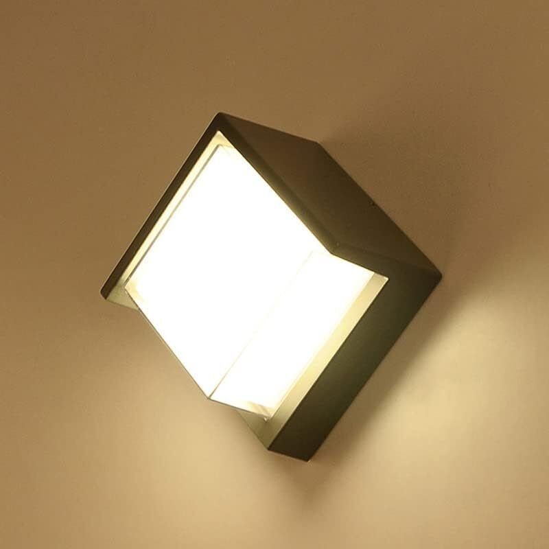 12-W-LED-Außenwandleuchte, wasserdicht, aus Aluminium-Druckguss und Acrylglas, schwarz, 3000 K, für Zäune, Veranden und ...