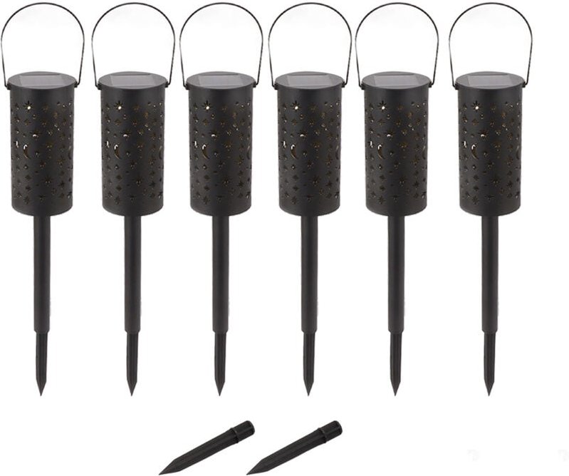 Solar-Gartenleuchten, energiesparend für den Außenbereich, Solar-Landschaftsbeleuchtung, hohler Stern, Mond, ideales Ges...