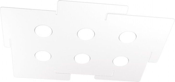 Top-light - Top Light - echo Top Light LED-Deckenleuchte aus rechteckigem weißem Metall mit 6 Gx53-Glühbirnenfassungen