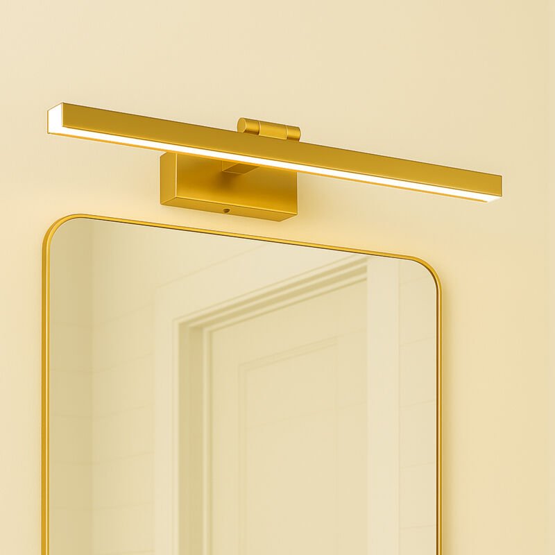 Bilderlampe Metall Aluminium LED B: 39 cm mit Schalter in Messing 3000 K warmweiß 372 lm Jugendstil