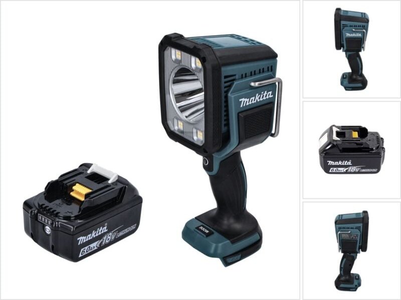 Dml 812 G1 Akku led Handstrahler Taschen Lampe 18 v 1250 lm + 1x Akku 6,0 Ah - ohne Ladegerät - Makita