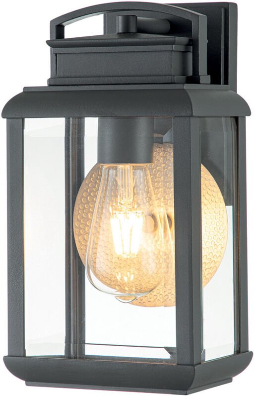 Quoizel - Elstead Byron Außenwandlaterne Graphit mit Zinnreflektor, IP44