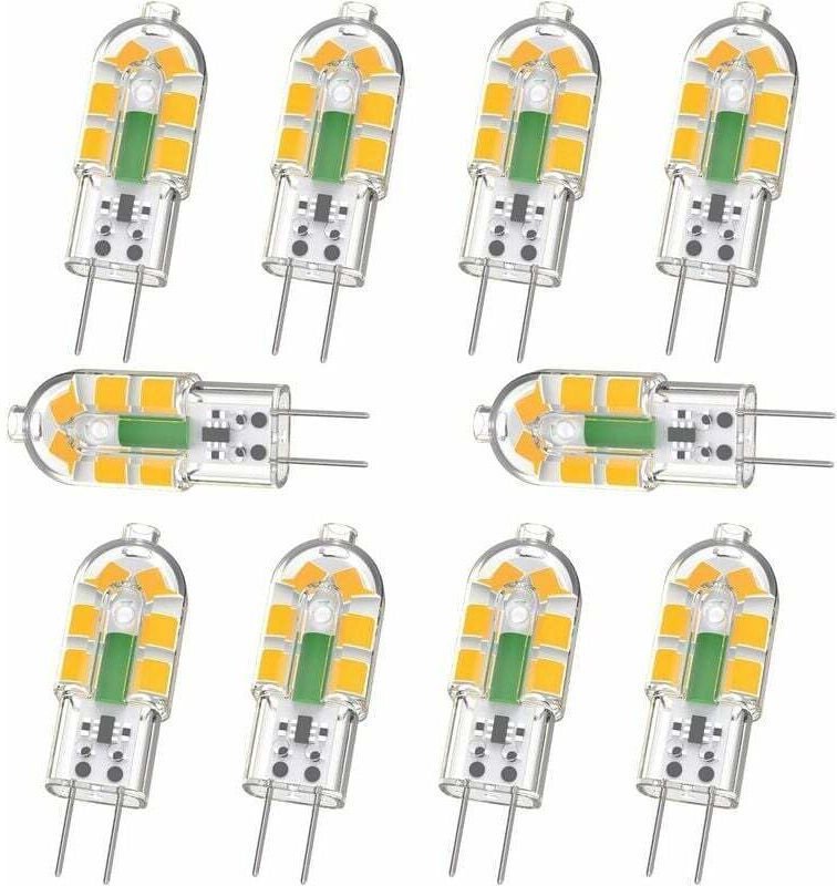 G4-Glühbirne, G4-LED-Glühbirne 2 W, 200 lm, entspricht 20 W G4-Halogenbirne, Warmweiß 3000 K, AC/DC 12 V, kein Flimmern,...