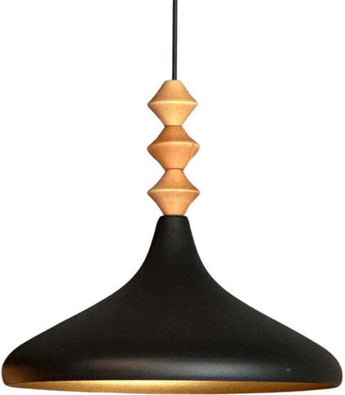 Thumbnail - Schlichte Q-förmige Pendelleuchte Schwarzer Titel – Vintage Kronleuchter E27 Ø35 cm für Wohnzimmer, Schlafzimmer oder Es...