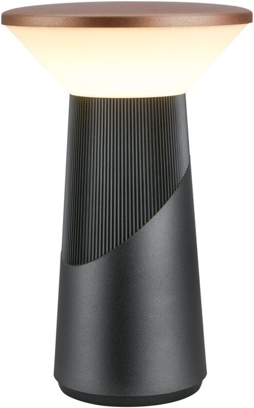 Briloner LED Tischlampe Kabellos 15x24cm 2,6W 200lm 2700K Warmweiß Dimmbar Design Award Anthrazit - Tischleuchte Wohnzim...