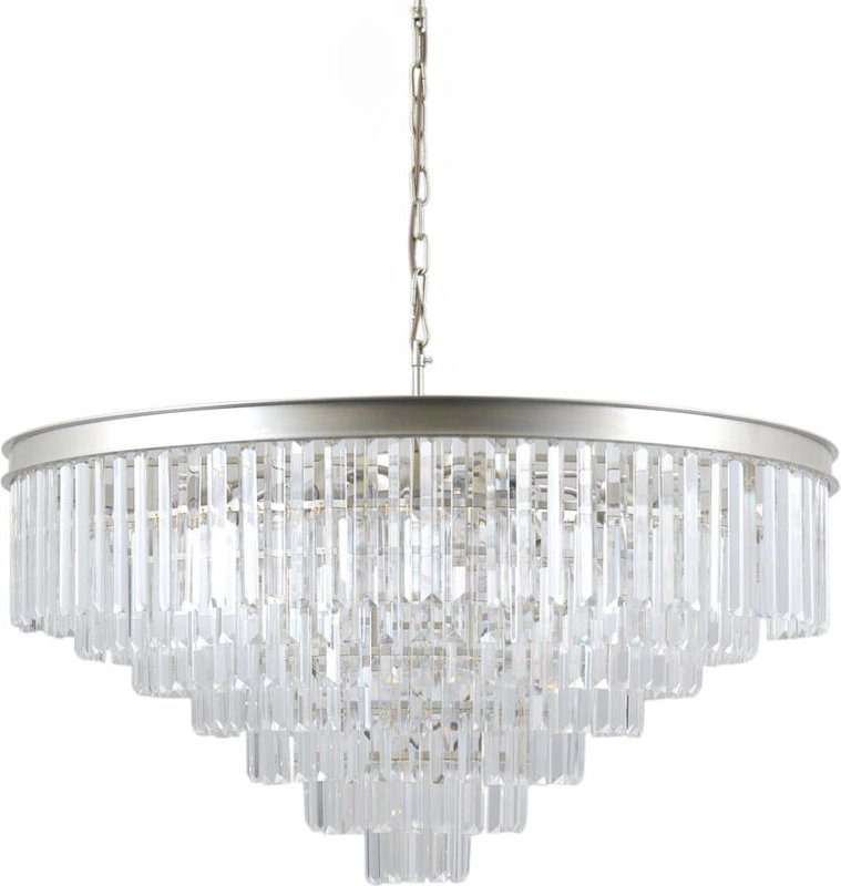 Italux Verdes - Hängender Anhänger Golden Champagne 14 Light mit Kristallglasschirm, E14