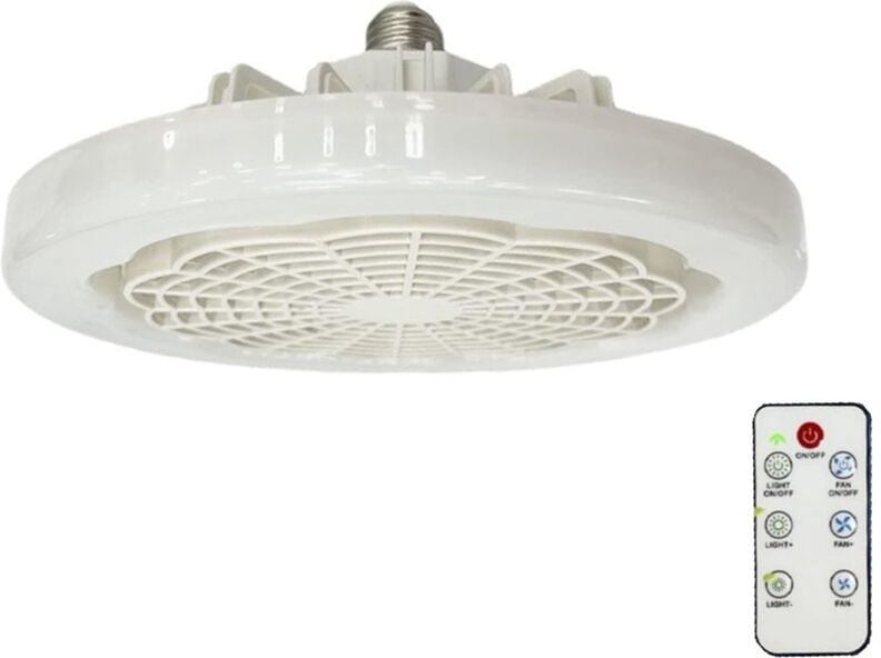 Thumbnail - E27 Deckenventilator mit Licht & Fernbedienung, Smart Light, Beleuchtungsventilator, LED-Lampe für Schlafzimmerküche A