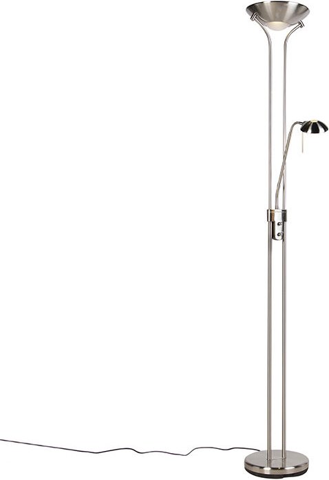 Stehleuchte aus Stahl mit Leseleuchte inkl. led und Dimmer - Diva 2