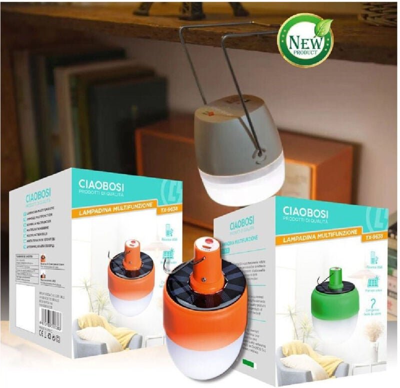 Trade Shop Traesio - Trade Shop - tragbare multifunktionslampe solarladung led usb-hakenlaterne TX-9638 -