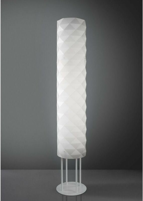 Stehlampe aus Metall mit weißem Sockel 27 x 155h