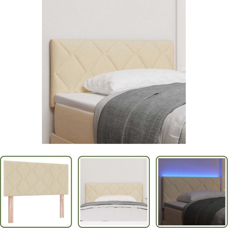 Holzrahmen - Kopfteil Creme 90 cm Stoff