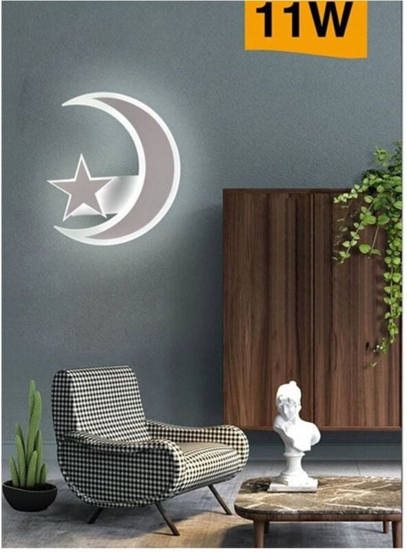 Thumbnail - Trade Shop Traesio - Trade Shop - moderne led stern- und mond-wandleuchte 11W drei lichtfarben E47-3C -