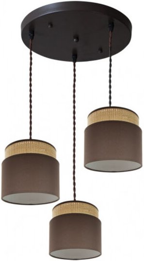 Deckenleuchte braun/natürlich Modell Kandy 3l Dimmbar - Fabrilamp