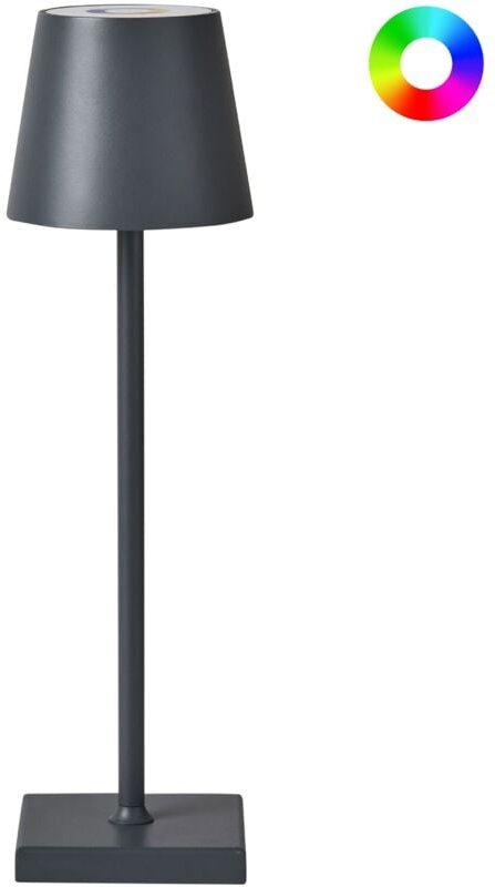 Tischlampe Dunkelgrau Metall Kabellos Wiederaufladbar Akku Touch Funktion led Dimmfunktion usb Indoor Outdoor Tischleuch...