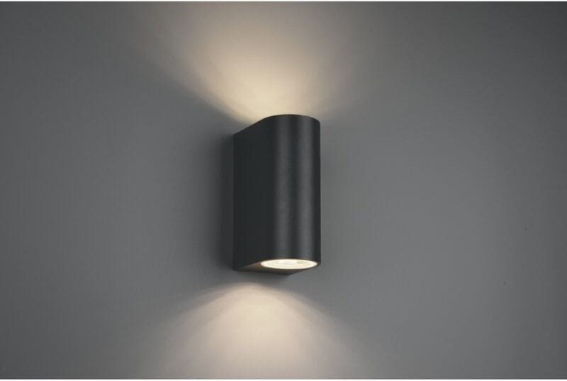 Iperbriko - Wandleuchte Double Emission Led Rounded Roya Anthrazit H15 cm IP44 Trio Lighting
