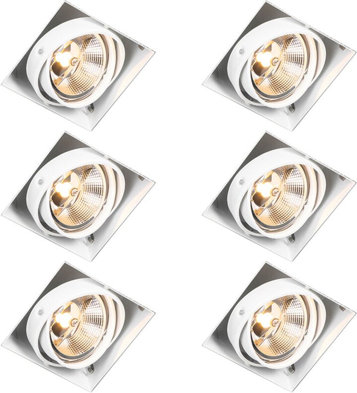 Set mit 6 Einbaustrahlern weiß GU10 AR111 Trimless Verstellbar - Oneon
