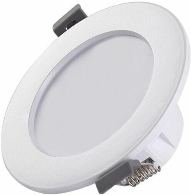 5 LED Badstrahler, ultraflach 25mm, Ø90mm, weiß, Deckeneinbauleuchte, LED Panel 5-7W, 460Lm, neutralweiß 4000K