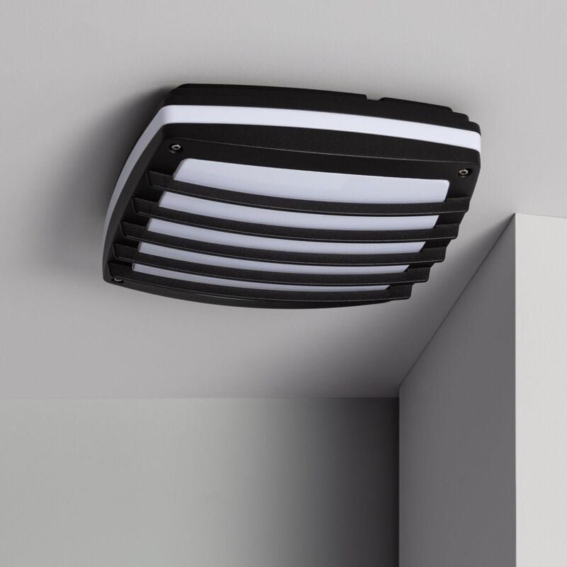 Deckenleuchte Eckig Aluminium für Aussen 300x300mm Domia Schwarz