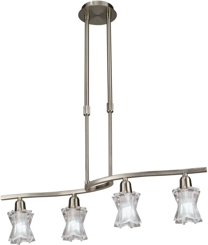 Inspired Mantra Alaska Teleskopisch, 4-flammig, L1, SGU10-Leiste, satiniertes Nickel, Kompaktleuchtstofflampen im Liefer...