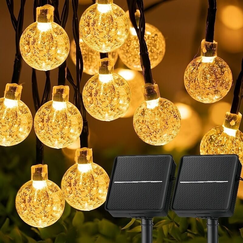 Solar-Lichterkette für draußen, 100 LEDs, wasserdicht, Solar-Lichterkette, 8 Modi, Solar-Lichterkette für draußen, für G...